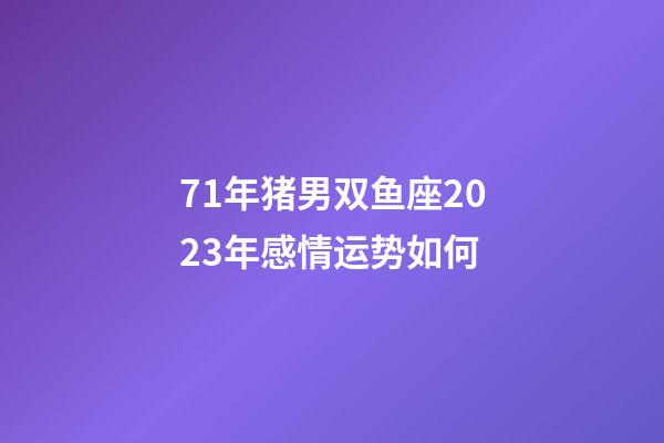 71年猪男双鱼座2023年感情运势如何-第1张-星座运势-玄机派