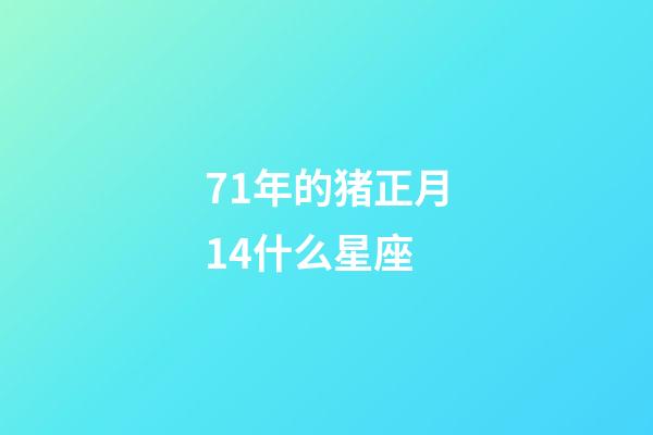 71年的猪正月14什么星座-第1张-星座运势-玄机派