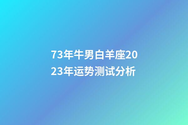 73年牛男白羊座2023年运势测试分析-第1张-星座运势-玄机派
