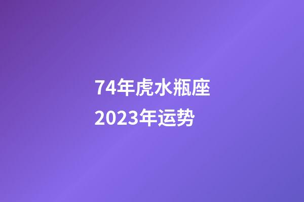 74年虎水瓶座2023年运势-第1张-星座运势-玄机派