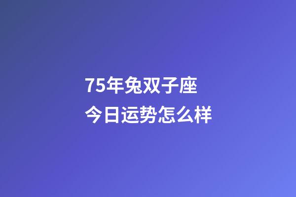 75年兔双子座今日运势怎么样-第1张-星座运势-玄机派