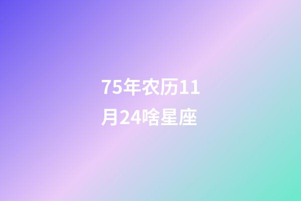 75年农历11月24啥星座-第1张-星座运势-玄机派