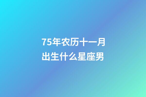 75年农历十一月出生什么星座男-第1张-星座运势-玄机派