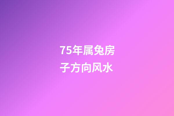 75年属兔房子方向风水