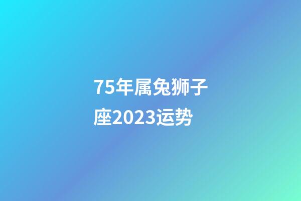 75年属兔狮子座2023运势-第1张-星座运势-玄机派