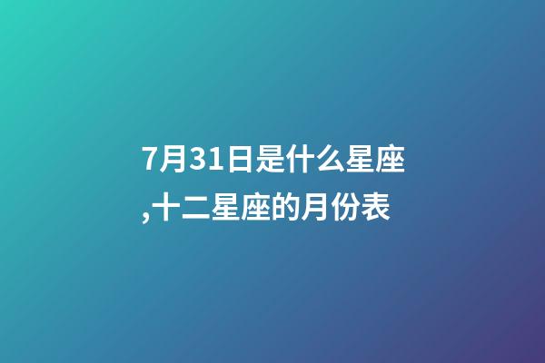 7月31日是什么星座,十二星座的月份表(星座的月份表)-第1张-观点-玄机派