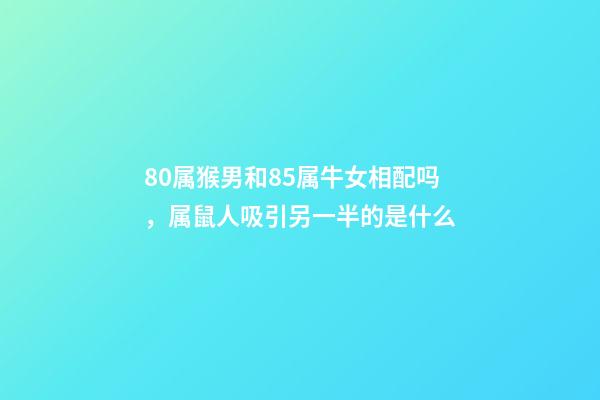 80属猴男和85属牛女相配吗，属鼠人吸引另一半的是什么-第1张-观点-玄机派