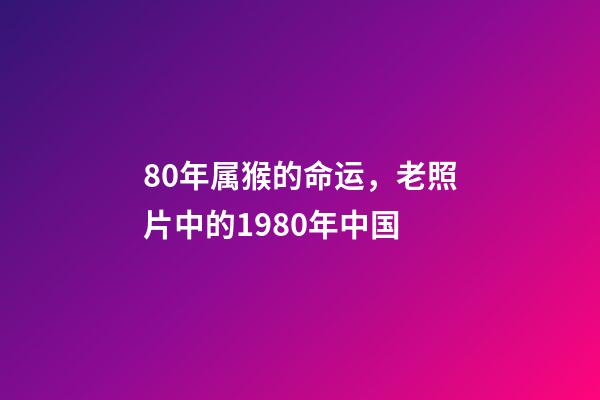 80年属猴的命运，老照片中的1980年中国-第1张-观点-玄机派