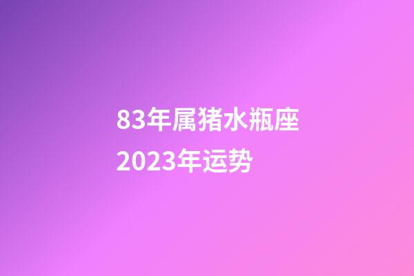 83年属猪水瓶座2023年运势-第1张-星座运势-玄机派
