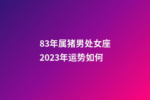 83年属猪男处女座2023年运势如何-第1张-星座运势-玄机派