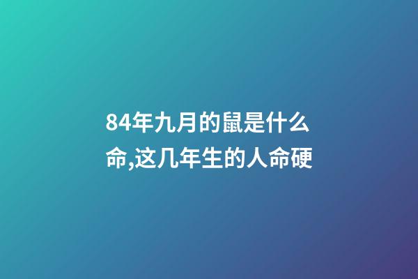 84年九月的鼠是什么命,这几年生的人命硬-第1张-观点-玄机派