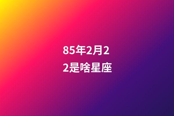 85年2月22是啥星座-第1张-星座运势-玄机派