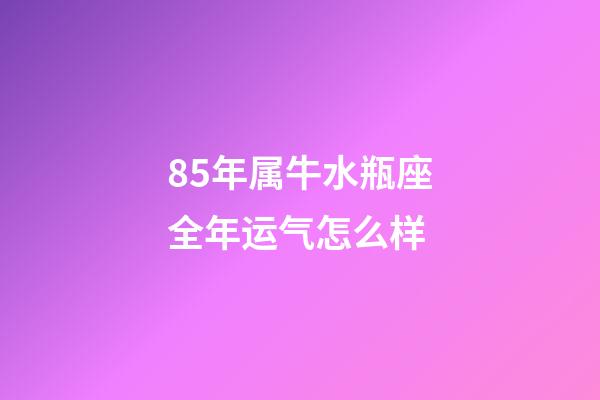 85年属牛水瓶座全年运气怎么样-第1张-星座运势-玄机派