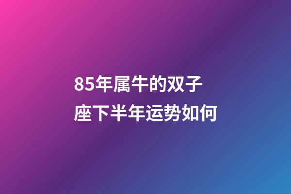 85年属牛的双子座下半年运势如何-第1张-星座运势-玄机派