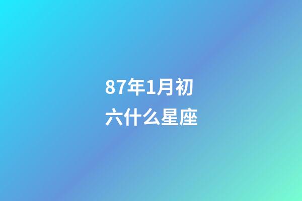 87年1月初六什么星座-第1张-星座运势-玄机派