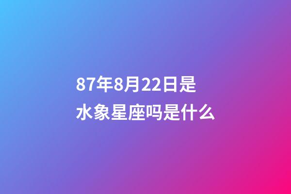 87年8月22日是水象星座吗是什么-第1张-星座运势-玄机派
