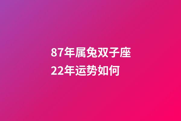 87年属兔双子座22年运势如何-第1张-星座运势-玄机派