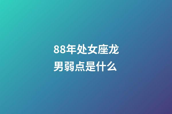 88年处女座龙男弱点是什么-第1张-星座运势-玄机派