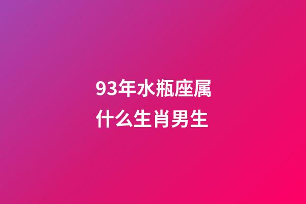 93年水瓶座属什么生肖男生-第1张-星座运势-玄机派