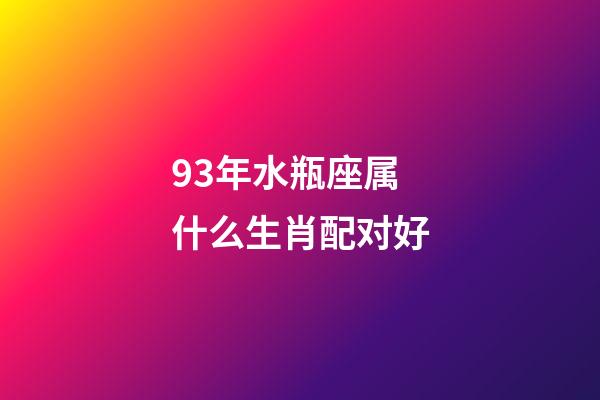 93年水瓶座属什么生肖配对好-第1张-星座运势-玄机派