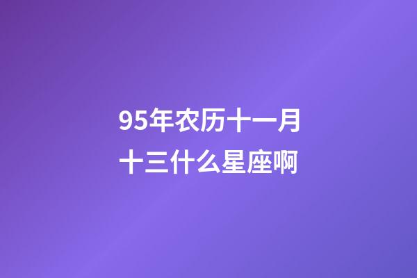 95年农历十一月十三什么星座啊-第1张-星座运势-玄机派
