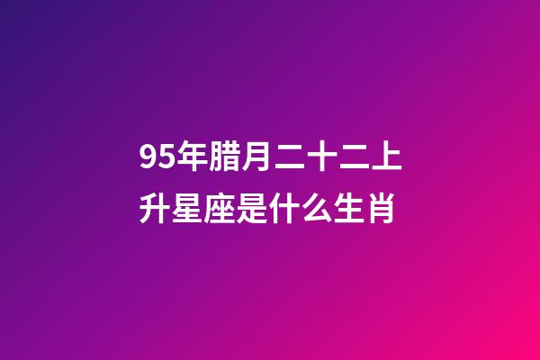 95年腊月二十二上升星座是什么生肖-第1张-星座运势-玄机派