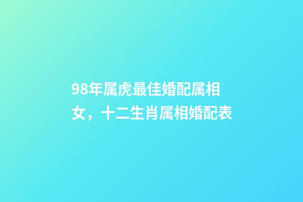 98年属虎最佳婚配属相女，十二生肖属相婚配表(含具体年份)-第1张-观点-玄机派