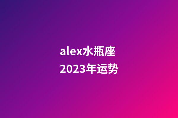 alex水瓶座2023年运势-第1张-星座运势-玄机派