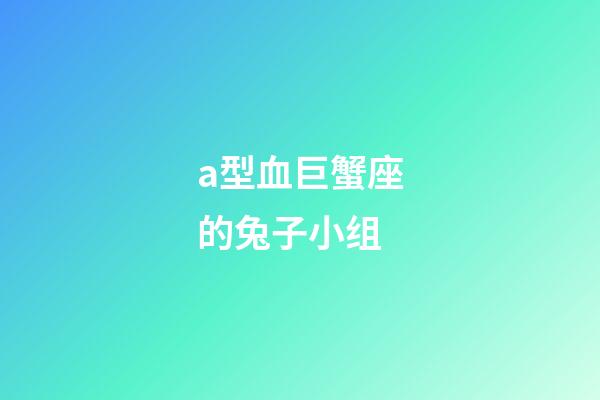 a型血巨蟹座的兔子小组-第1张-星座运势-玄机派