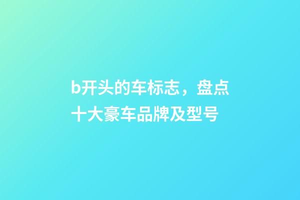 b开头的车标志，盘点十大豪车品牌及型号-第1张-观点-玄机派