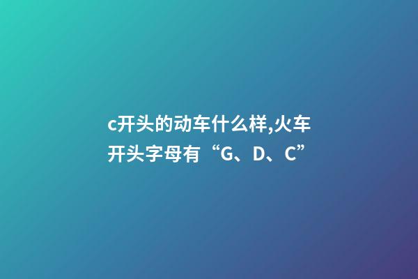 c开头的动车什么样,火车开头字母有“G、D、C”-第1张-观点-玄机派