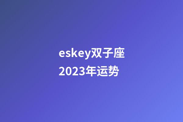 eskey双子座2023年运势-第1张-星座运势-玄机派