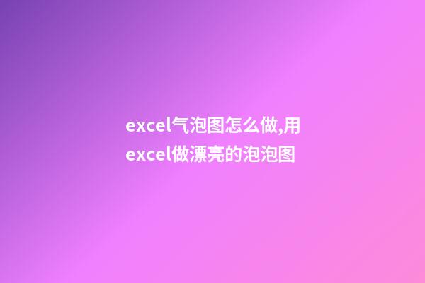 excel气泡图怎么做,用excel做漂亮的泡泡图-第1张-观点-玄机派
