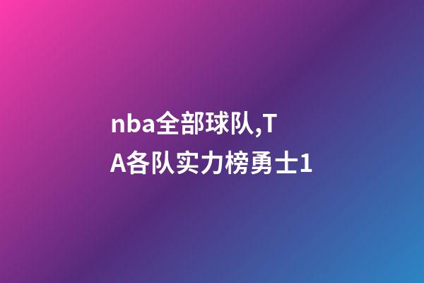 nba全部球队,TA各队实力榜勇士1-第1张-观点-玄机派