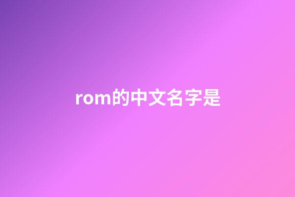 rom的中文名字是
