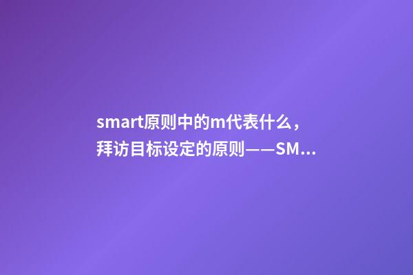 smart原则中的m代表什么，拜访目标设定的原则——SMART-第1张-观点-玄机派