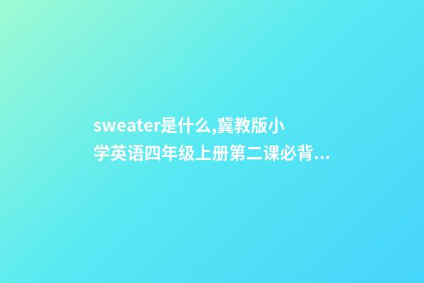 sweater是什么,冀教版小学英语四年级上册第二课必背句子-第1张-观点-玄机派