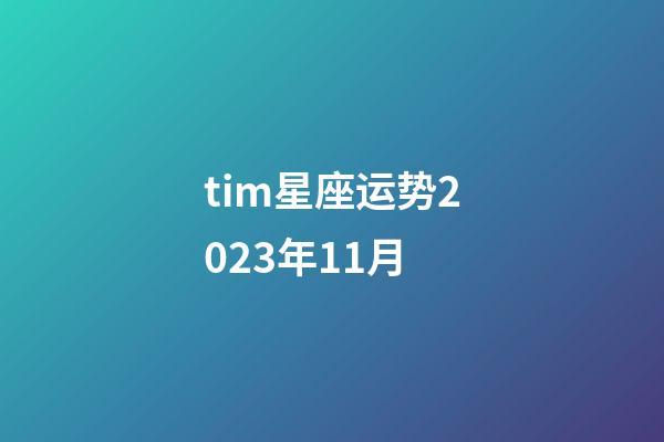 tim星座运势2023年11月-第1张-星座运势-玄机派