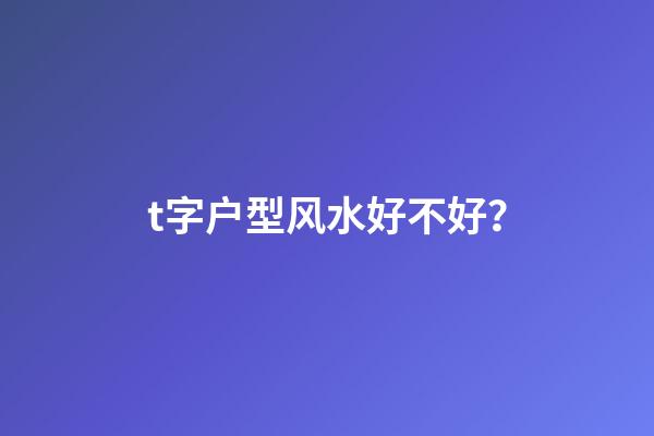 t字户型风水好不好？