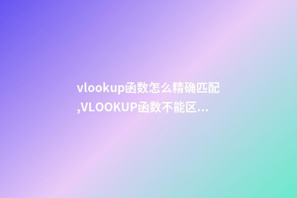 vlookup函数怎么精确匹配,VLOOKUP函数不能区分大小写-第1张-观点-玄机派