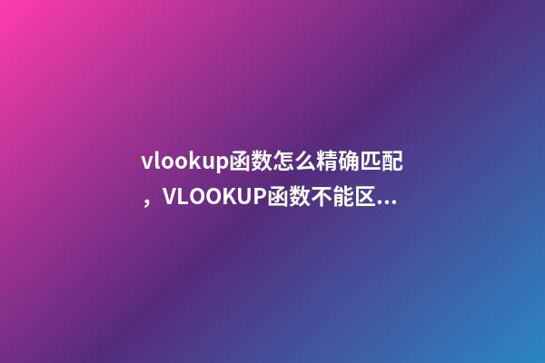 vlookup函数怎么精确匹配，VLOOKUP函数不能区分大小写-第1张-观点-玄机派