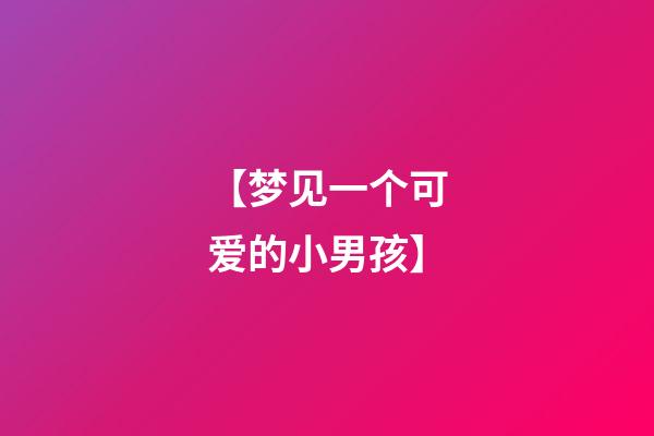 【梦见一个可爱的小男孩】