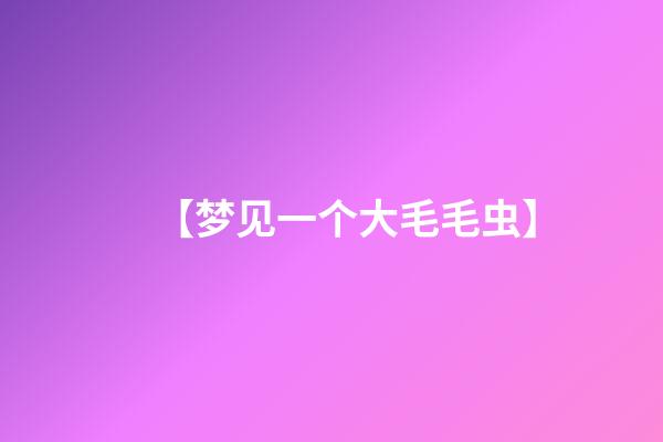 【梦见一个大毛毛虫】