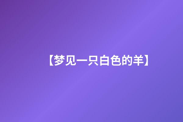 【梦见一只白色的羊】