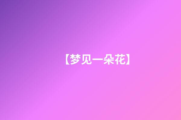 【梦见一朵花】