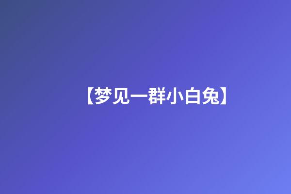 【梦见一群小白兔】