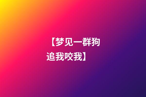 【梦见一群狗追我咬我】