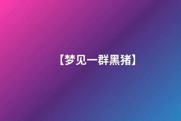 【梦见一群黑猪】