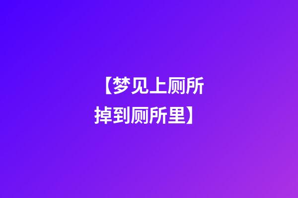【梦见上厕所掉到厕所里】