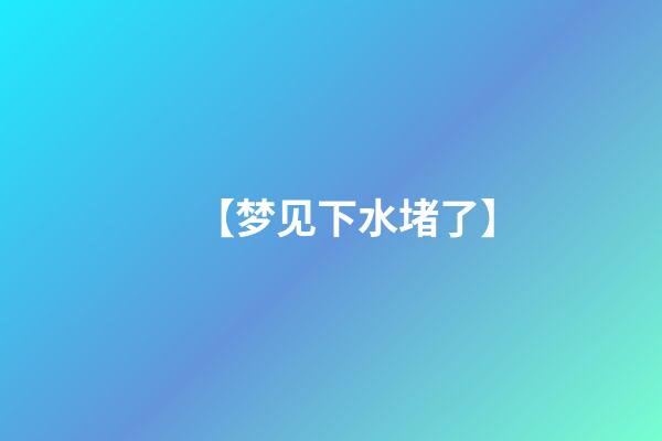 【梦见下水堵了】